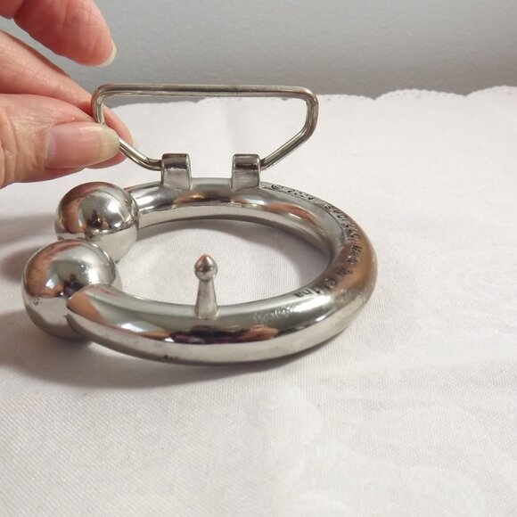 Distressed Bull Nose Ring Belt Buckle, Silver Tone Novelty Buckle - Picture 6 of 7